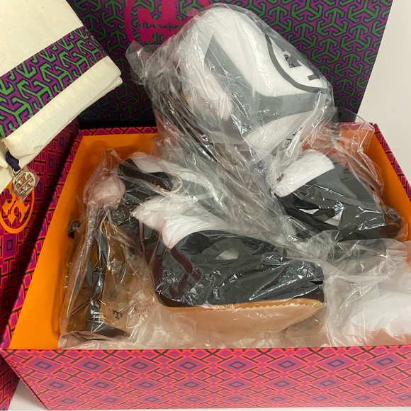 Tory Burch Loretta 115mm Platform sandals black heels Women’s 8.5 Suede - Picture 6 of 11